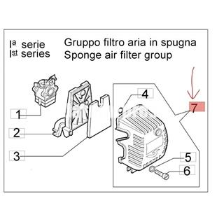 Tapa filtro aire desbrozador Efco (61112016) - Imagen 2