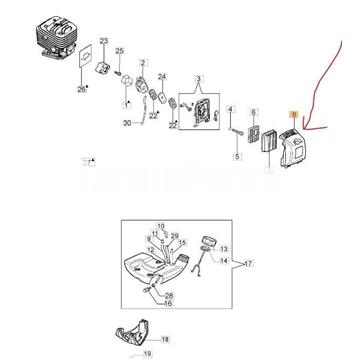 Tapa filtro aire desbrozador Oleo-Mac BC320T (61170144AR) - Imagen 2