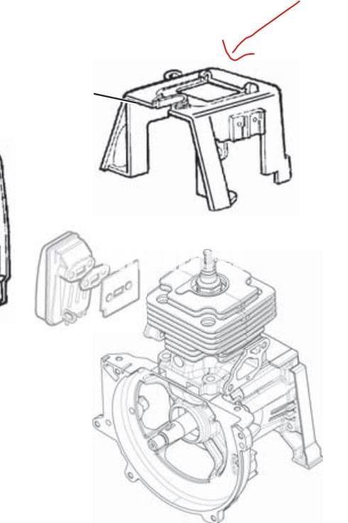 Tapa motor cilindro Efco antigua primera versión (4191180) - Imagen 2