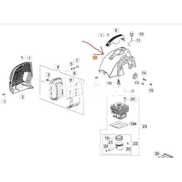 Tapa motor cilindro Oleo-Mac (61350351) - Imagen 2