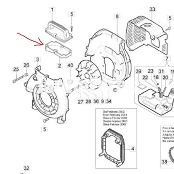 Tapa superior soplador Oleo-Mac BV 162 - Imagen 1