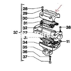 Tapa superior soporte manillar tubo 28mm desbrozadoras Efco (4098797) - Imagen 2