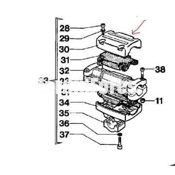 Tapa superior soporte manillar tubo 28mm desbrozadoras Efco (4098797) - Imagen 2
