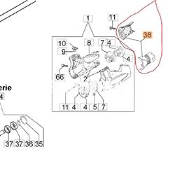 Tapa trasera soporte manillar desbrozadoras Oleo-Mac (61252044) - Imagen 2