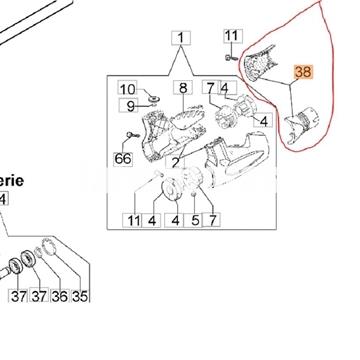 Tapa trasera soporte manillar desbrozadoras Oleo-Mac (61252044) - Imagen 2