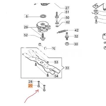 Tornillo cuchilla cortacésped Oleo-Mac (3933040) - Imagen 2
