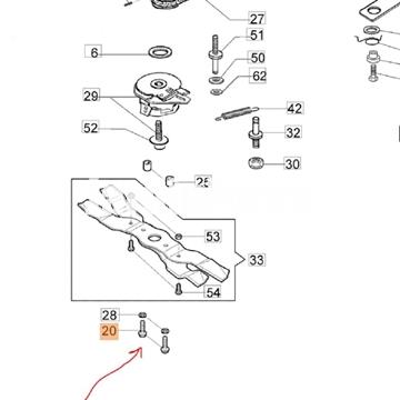 Tornillo cuchilla cortacésped Oleo-Mac (3933040) - Imagen 2