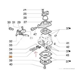 Tornillo H carburador WT-442E y C1Q-E7 desbrozadoras Oleo-Mac(2318881) - Imagen 1
