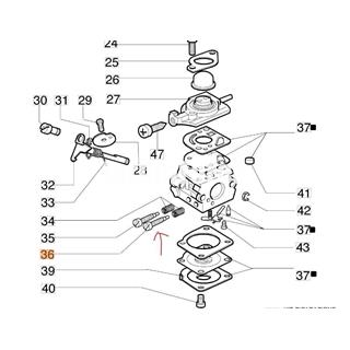 Tornillo H carburador WT-442E y C1Q-E7 desbrozadoras Oleo-Mac(2318881) - Imagen 1