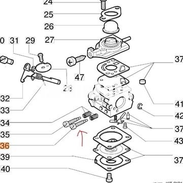 Tornillo H carburador WT-442E y C1Q-E7 desbrozadoras Oleo-Mac(2318881) - Imagen 1