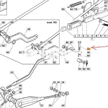 Tornillo regulación altura corte tractores cortacésped Oleo-Mac (G12794980) - Imagen 2