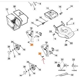 Tornillo soporte alturas cortacésped Oleo-Mac (66030015) - Imagen 2