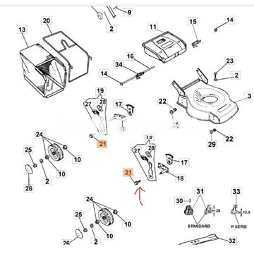 Tornillo soporte alturas cortacésped Oleo-Mac (66030015) - Imagen 2