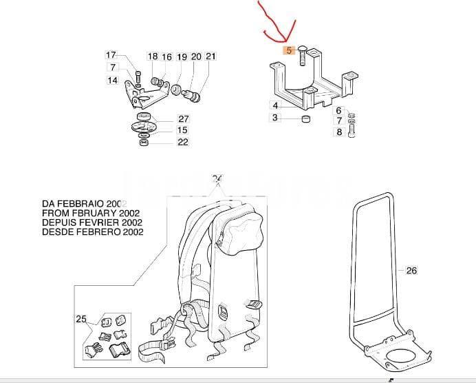 Tornillo soporte depósito desbrozadoras mochila Oleo-Mac (3910023) - Imagen 2