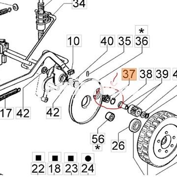 Trinquete rueda izquierda cortacésped Oleo-Mac LUX (8202071AR) - Imagen 1