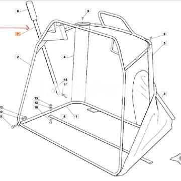 Tubo vaciado saco tractores cortacésped Oleo-Mac (G125869029) - Imagen 2