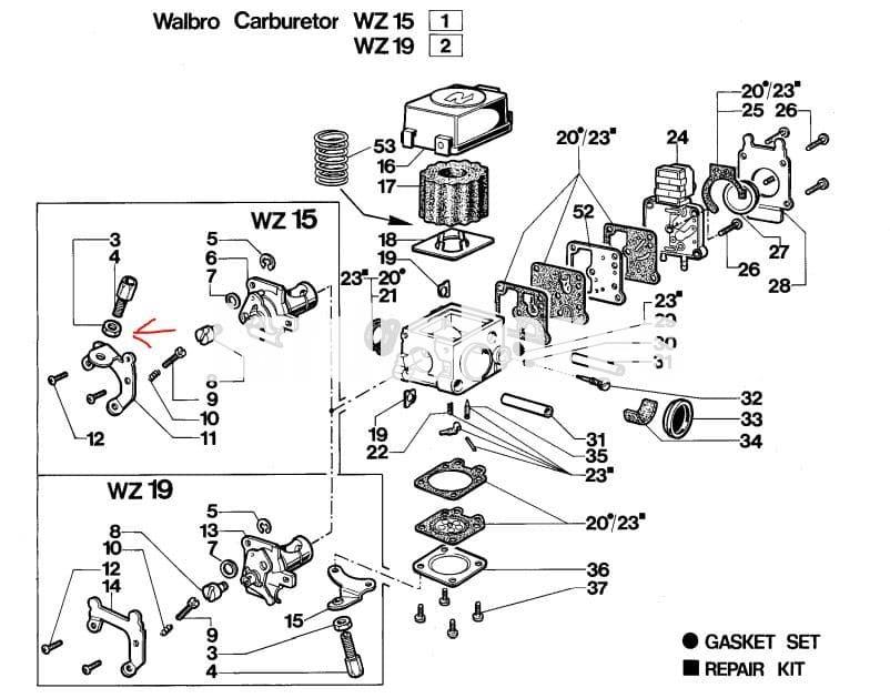 Tuerca tensor carburador desbrozadoras antiguas Efco(2318138) - Imagen 2